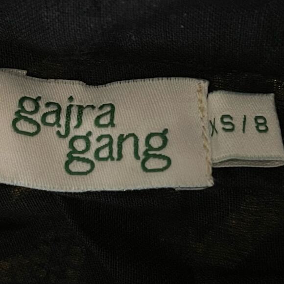 Gajra Gang Black W Metallic Bronze Chevron Event Party Maxi Skirt NWOT Size 8 - Picture 8 of 11